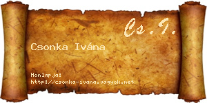 Csonka Ivána névjegykártya
